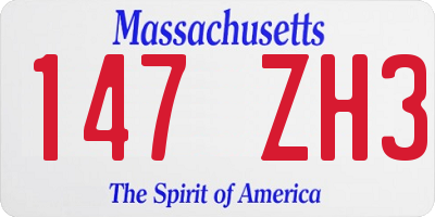 MA license plate 147ZH3