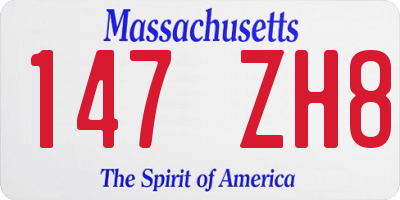 MA license plate 147ZH8