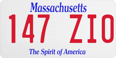 MA license plate 147ZI0