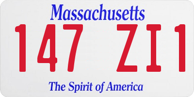 MA license plate 147ZI1