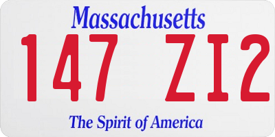 MA license plate 147ZI2