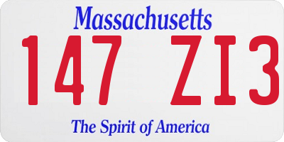 MA license plate 147ZI3