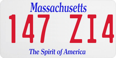 MA license plate 147ZI4