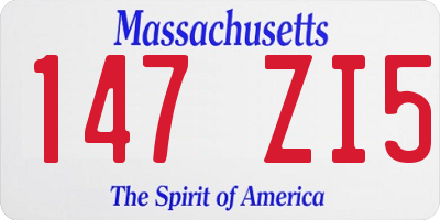 MA license plate 147ZI5