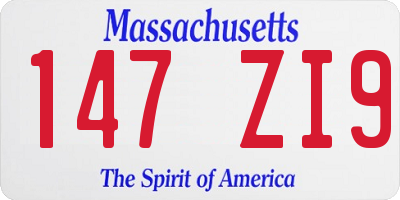 MA license plate 147ZI9