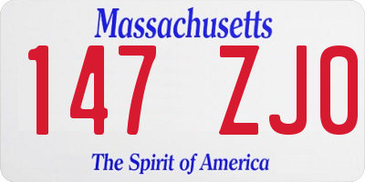 MA license plate 147ZJ0