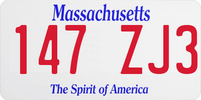 MA license plate 147ZJ3
