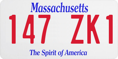 MA license plate 147ZK1