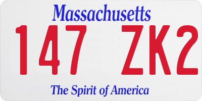 MA license plate 147ZK2