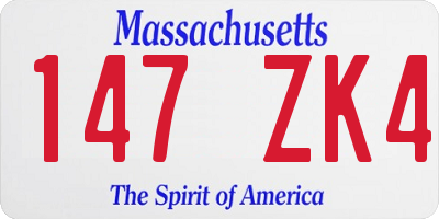 MA license plate 147ZK4
