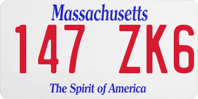 MA license plate 147ZK6