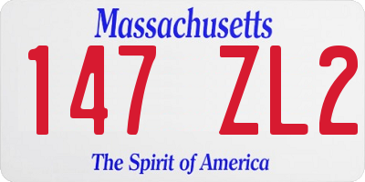 MA license plate 147ZL2