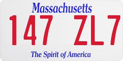 MA license plate 147ZL7