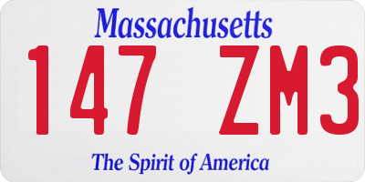 MA license plate 147ZM3