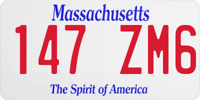 MA license plate 147ZM6