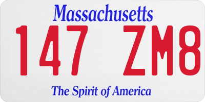 MA license plate 147ZM8