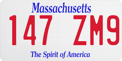 MA license plate 147ZM9