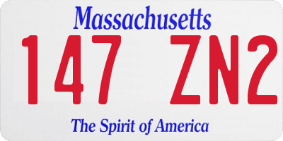 MA license plate 147ZN2