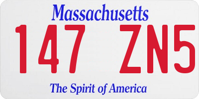 MA license plate 147ZN5
