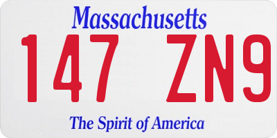MA license plate 147ZN9