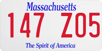 MA license plate 147ZO5