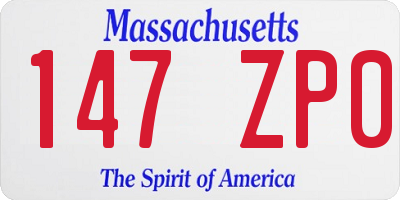 MA license plate 147ZP0