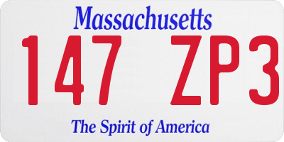 MA license plate 147ZP3