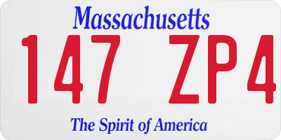 MA license plate 147ZP4