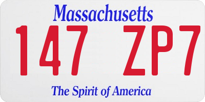 MA license plate 147ZP7