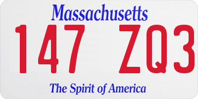 MA license plate 147ZQ3