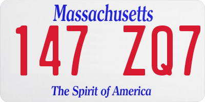 MA license plate 147ZQ7