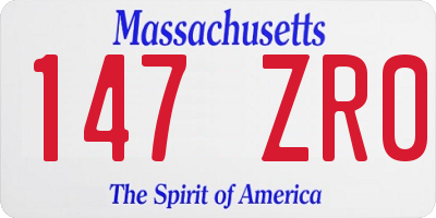 MA license plate 147ZR0