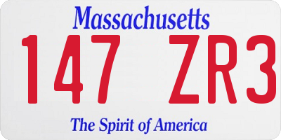 MA license plate 147ZR3