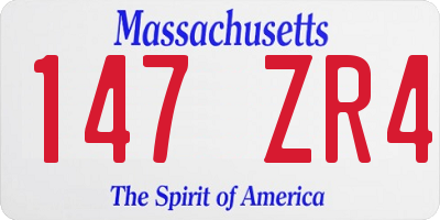 MA license plate 147ZR4