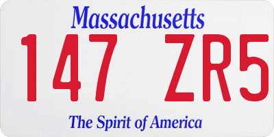 MA license plate 147ZR5
