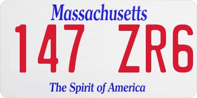MA license plate 147ZR6