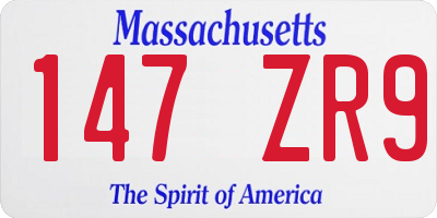 MA license plate 147ZR9