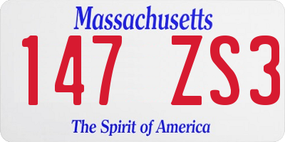 MA license plate 147ZS3