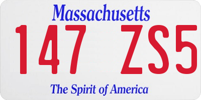 MA license plate 147ZS5