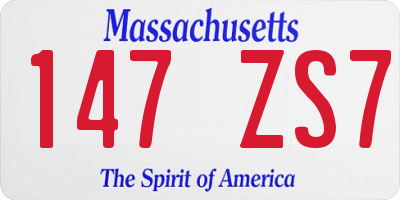 MA license plate 147ZS7
