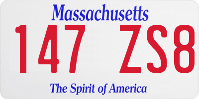 MA license plate 147ZS8