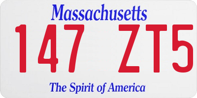 MA license plate 147ZT5