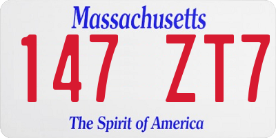 MA license plate 147ZT7