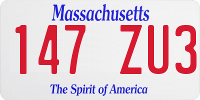 MA license plate 147ZU3