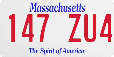 MA license plate 147ZU4