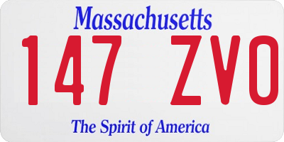 MA license plate 147ZV0