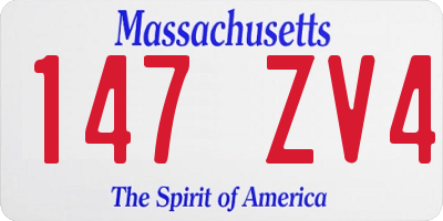 MA license plate 147ZV4
