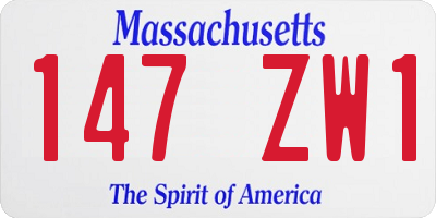 MA license plate 147ZW1
