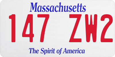 MA license plate 147ZW2