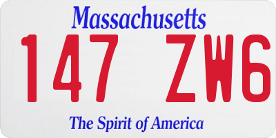 MA license plate 147ZW6
